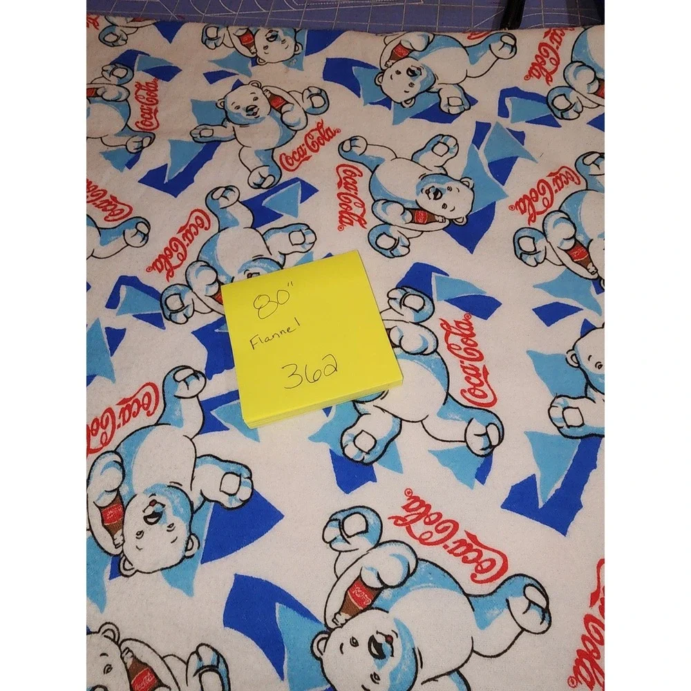 RARE Out of Print Coca‎ Cola Polar Bears Flannel Fabric